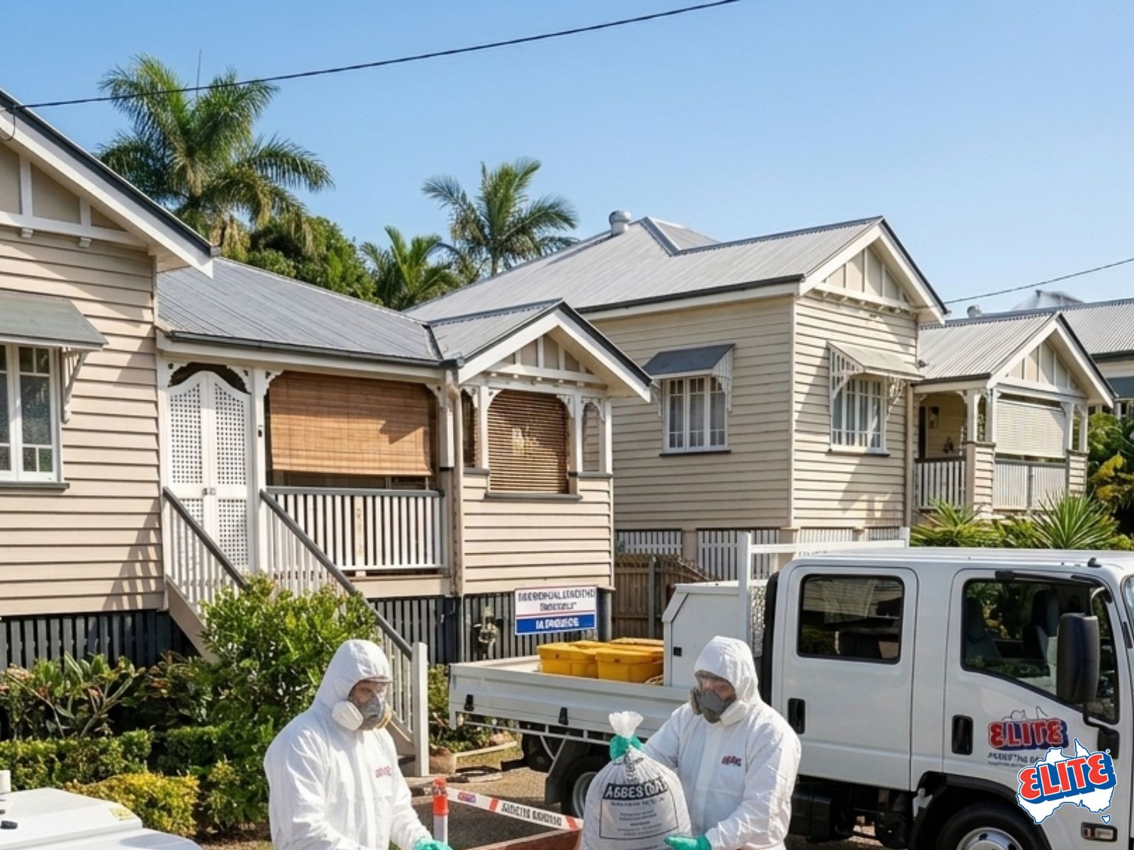 Licensed crew removing bonded asbestos sheeting